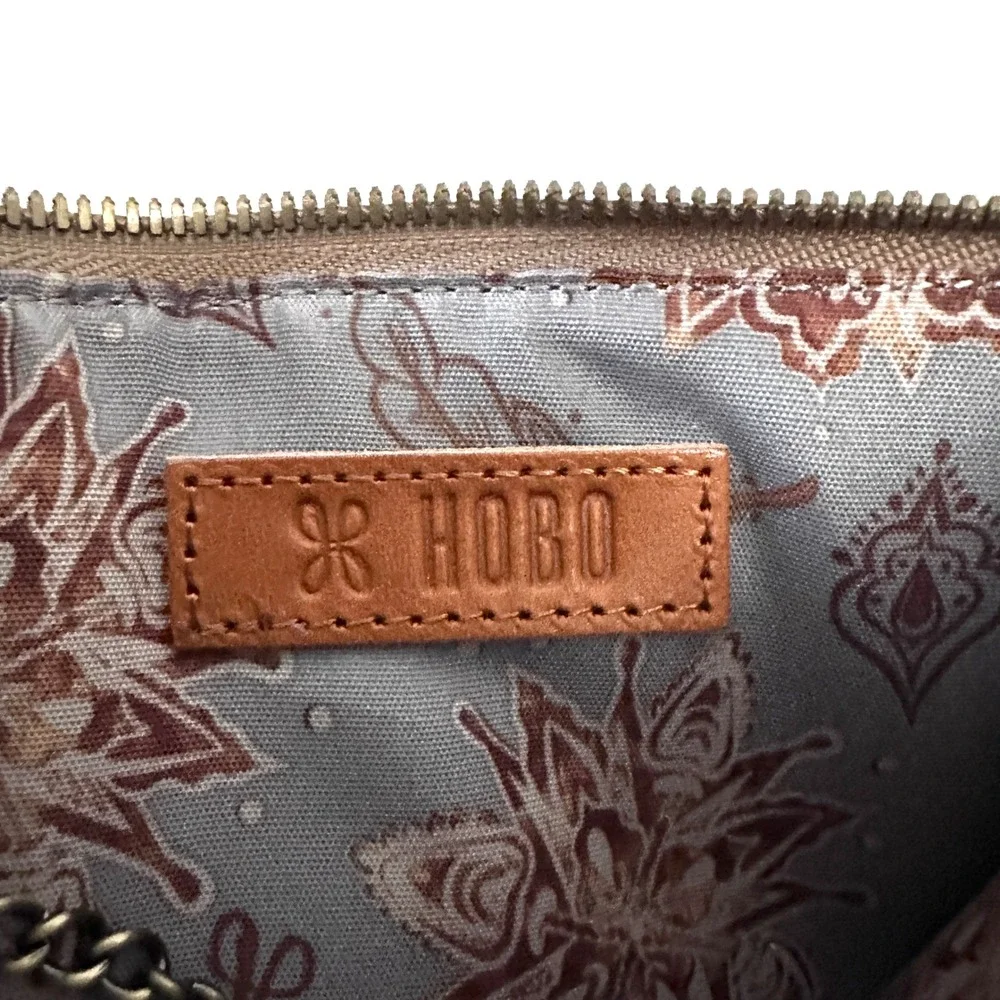 Hobo Linn Brown Leather Credit Card Holder Euro Slide Case Slim Wallet ID Window